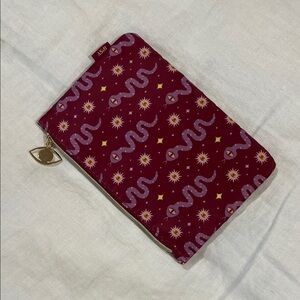 Purple Snake Patterned Ipsy Pouch with Gold Zipper